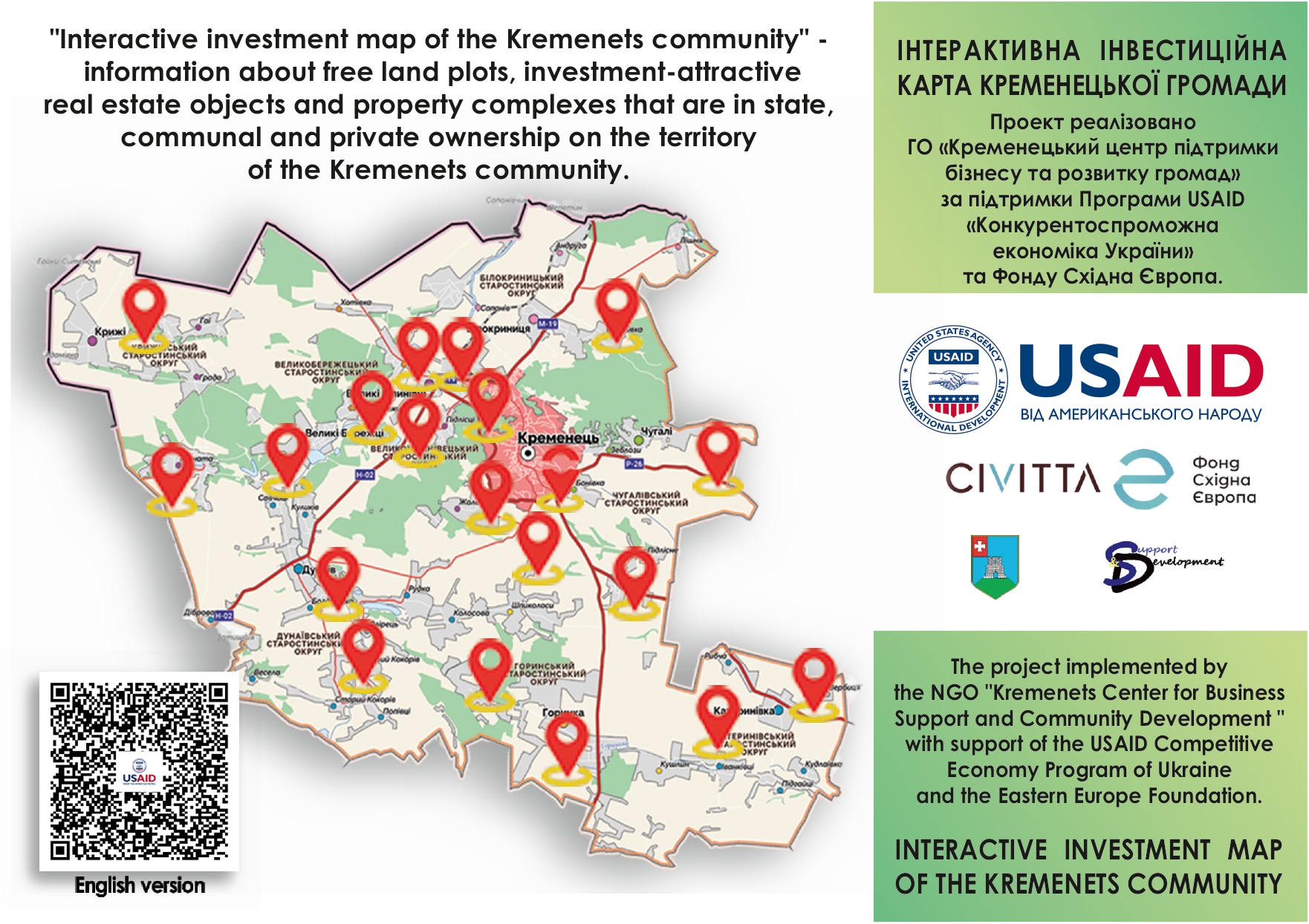 Підсумки проєкту Інтерактивна інвестиційна карта Кременецької громади